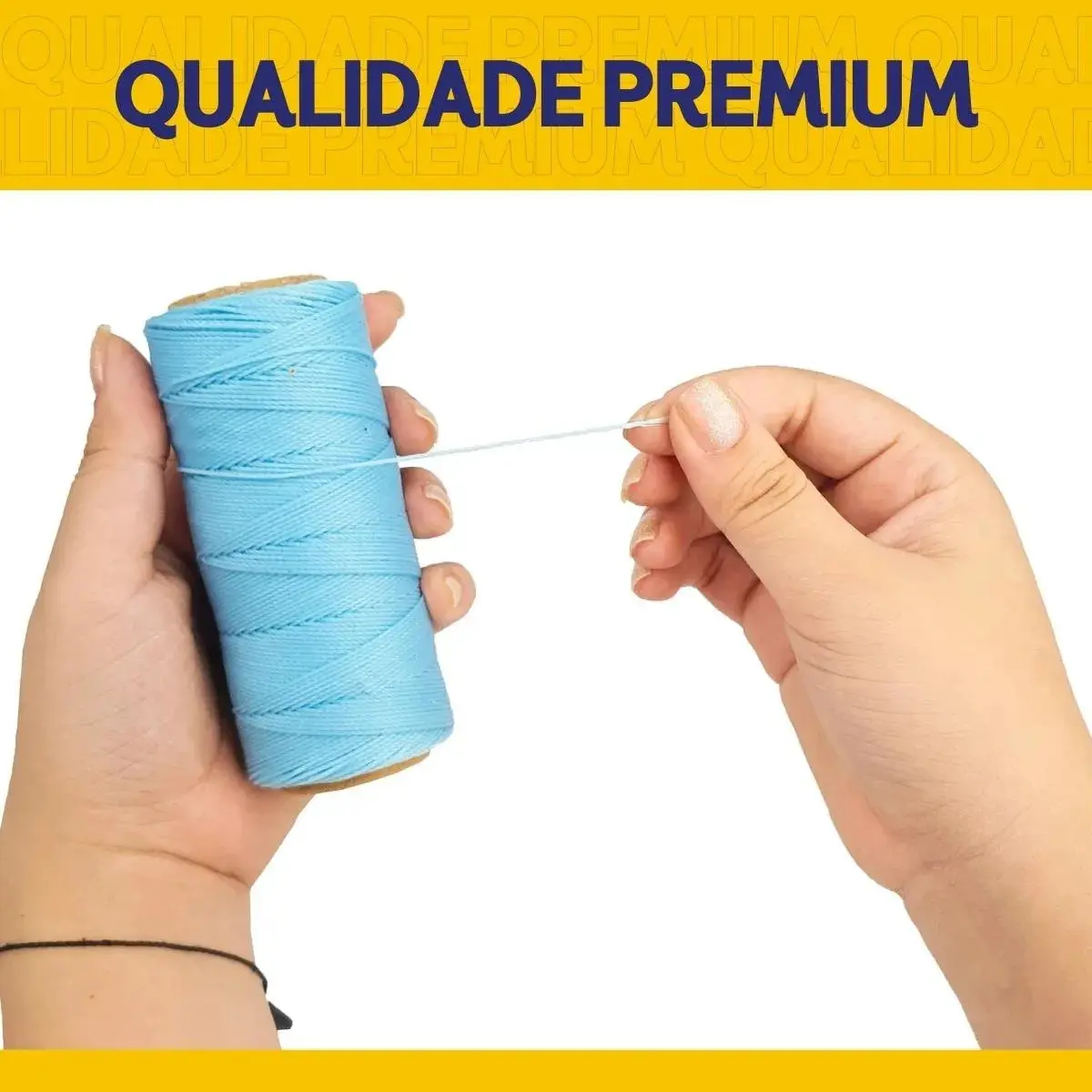 Cordão Encerado Azul Bebê 1mm 100m Nybc Para Joias e Costura thumbnail 3