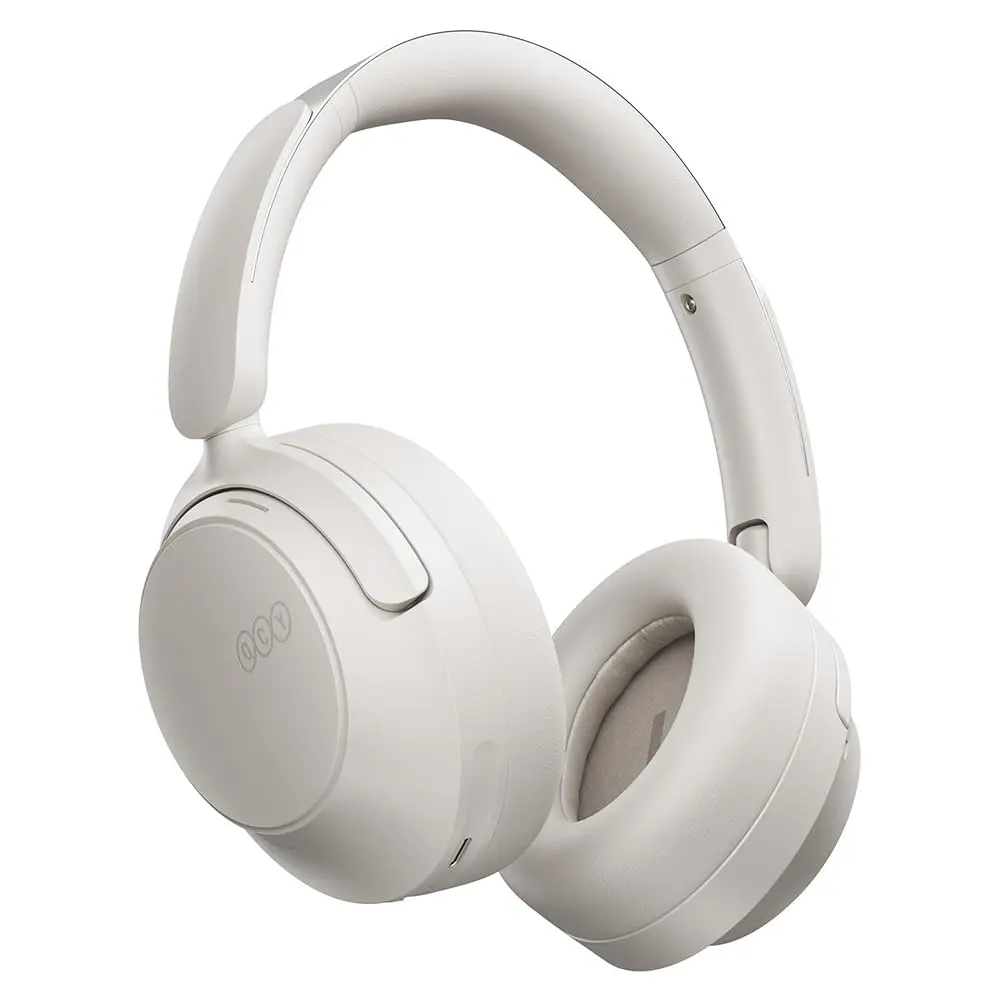 QCY H3S Fones de Ouvido Bluetooth, Cancelamento de Ruído Ativo Híbrido, Headphone Sem Fio, Certificação Hi-Res Audio, LDAC, 86h de Bateria, Bluetooth 6.0, EQ App, Ultraleve, Ajuste Confortável, Branco