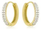 Brinco Argola Masculino Ouro 18k com Zircônias - 1