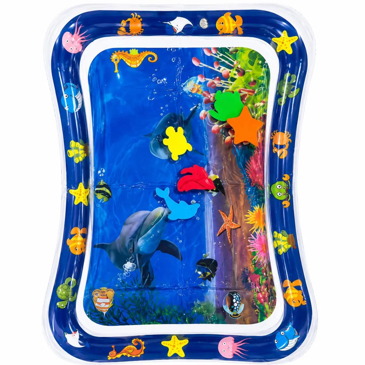 Tapete de Água Sensorial Inflável 69x50cm Temas Variados Aquáticos