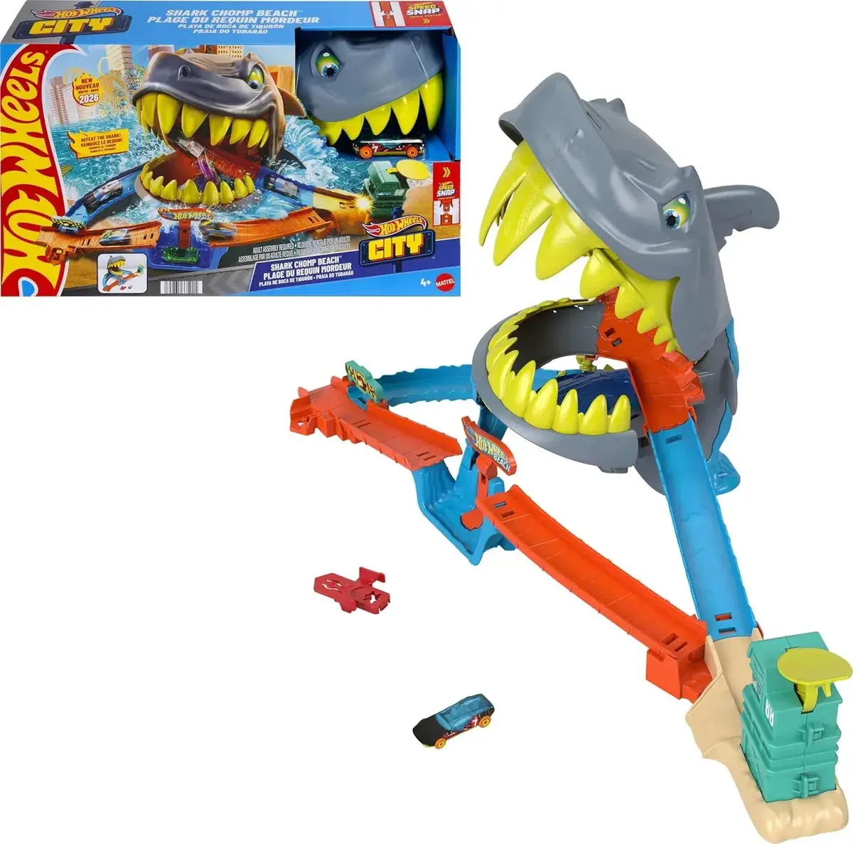 Hot Wheels Pista City Shark Chompbeach Praia Tubarão - 1