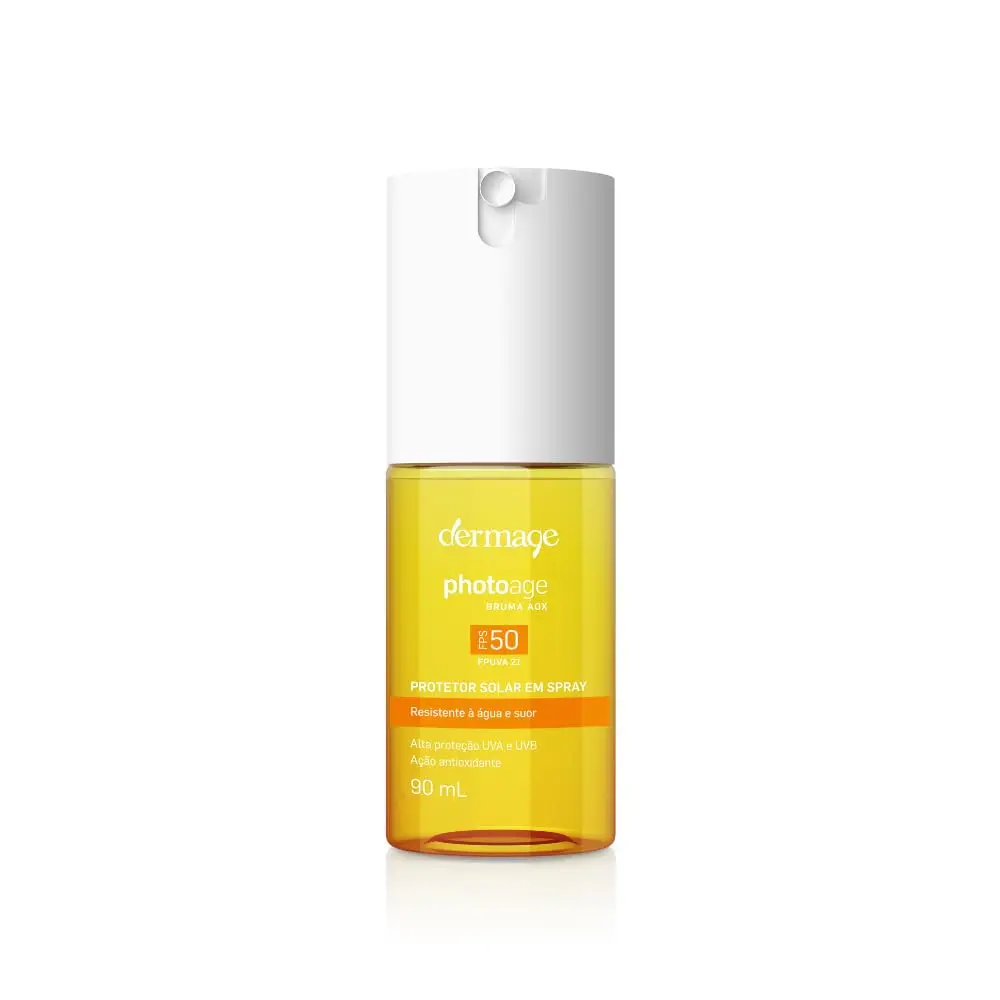 Bruma AOX, Protetor Solar Facial em Spray, FPS 50, FPUVA21, Fotoprotetor, Ajuda na Fixação da Maquiagem, Resistente à Água, Efeito Glow, Incolor, 90ml
