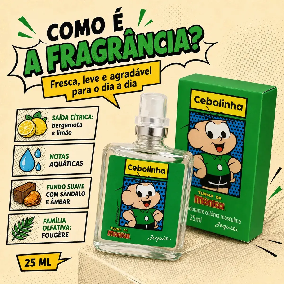 Kit 3 Perfumes Cebolinha Jequiti 25ml Infantil Turma da Mônica Colônia Masculina Kit Presente Original thumbnail 3