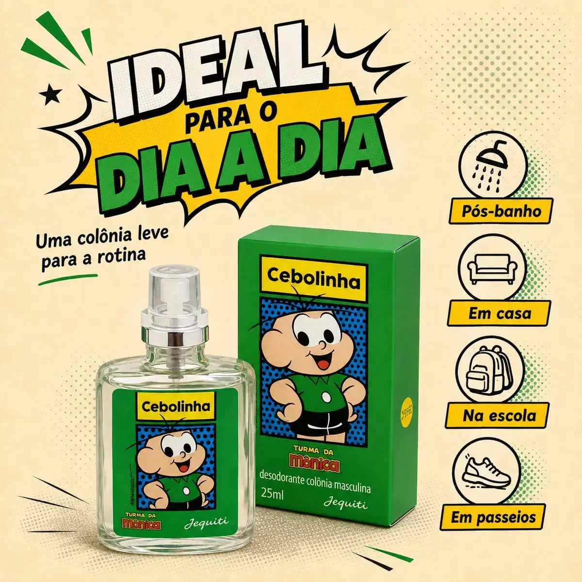 Kit 3 Perfumes Cebolinha Jequiti 25ml Infantil Turma da Mônica Colônia Masculina Kit Presente Original thumbnail 5