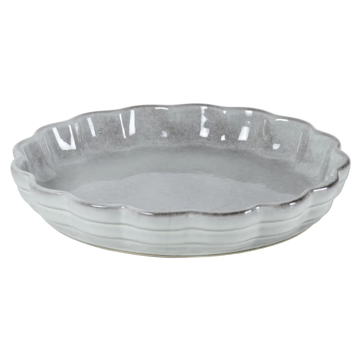 Travessa Redonda - Jade - Cerâmica - 1,5L - Cinza - Full Fit - 1