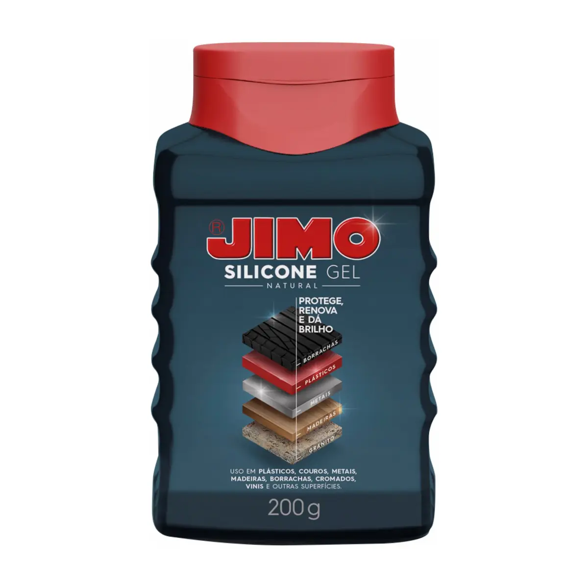JIMO Silicone Gel Protege Renova Lubrifica Super Brilho no Carro Casa Couro Courvin Natural Sem Cheiro 200g