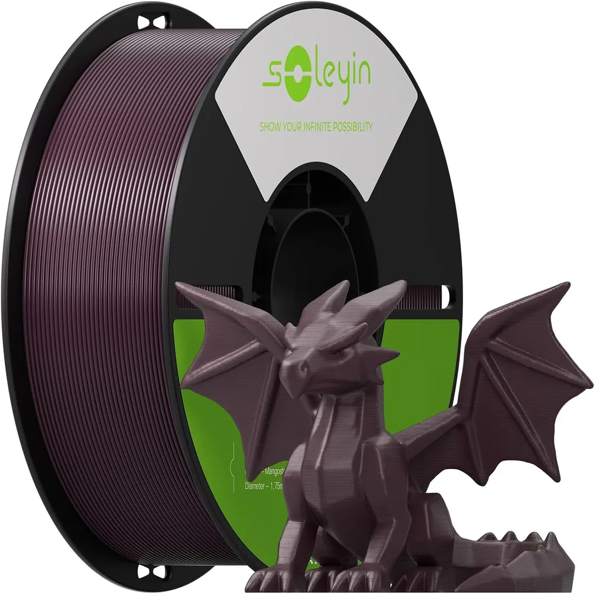 Creality Filamento Soleyin Basic PETG 1,75mm para Impressora 3D, Velocidade de 200mm/s, Impressão fluida sem entupimentos, Bobina de 1kg (2,2lb) para A Maioria das Impressoras 3D FDM (Rosa mangostão)