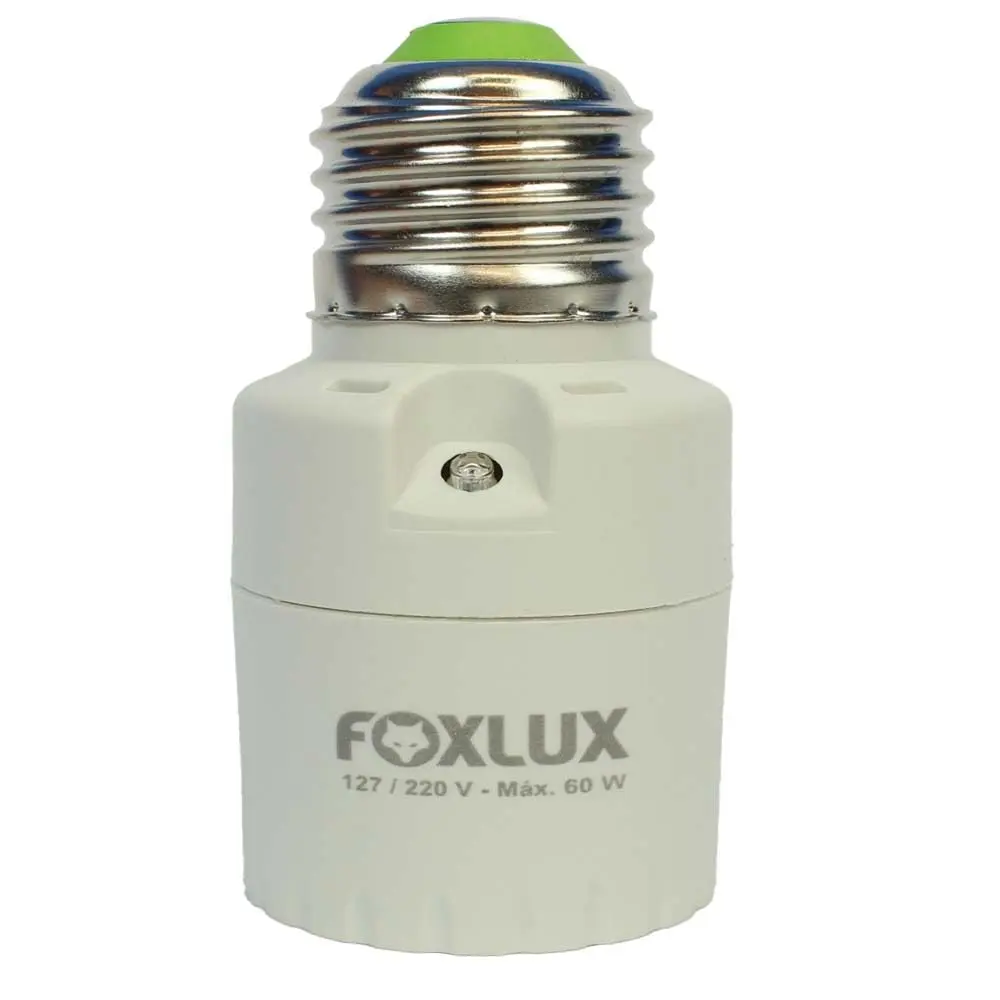 Bocal Sensor E-27 com Fotocélula Bivolt Foxlux – Economia e Praticidade para Iluminação Automática