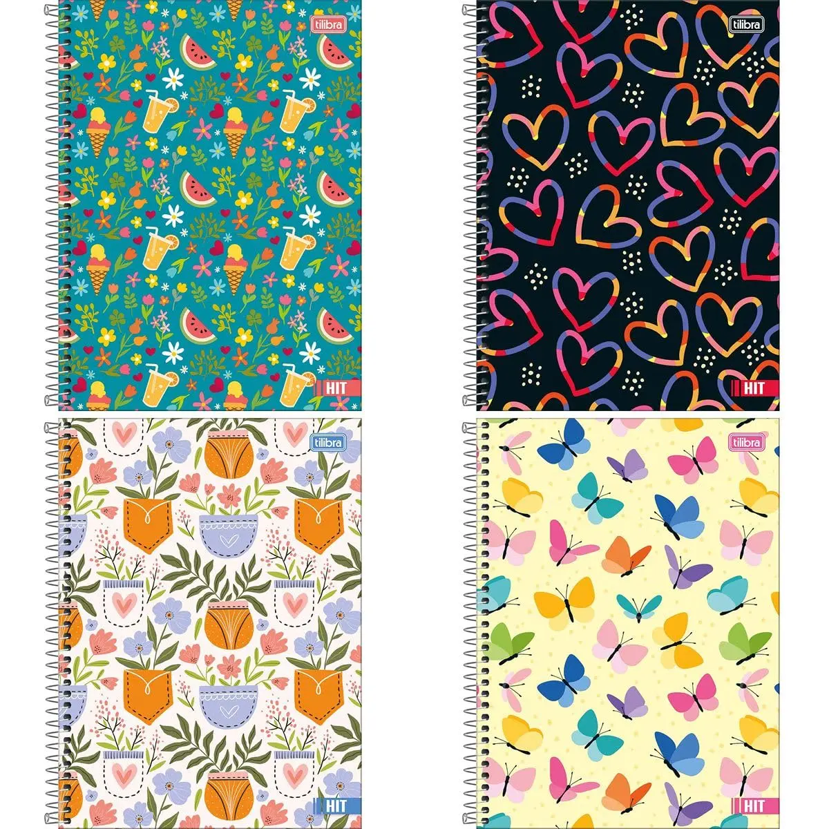 Caderno Hit Feminino, 256 Folhas, 50g