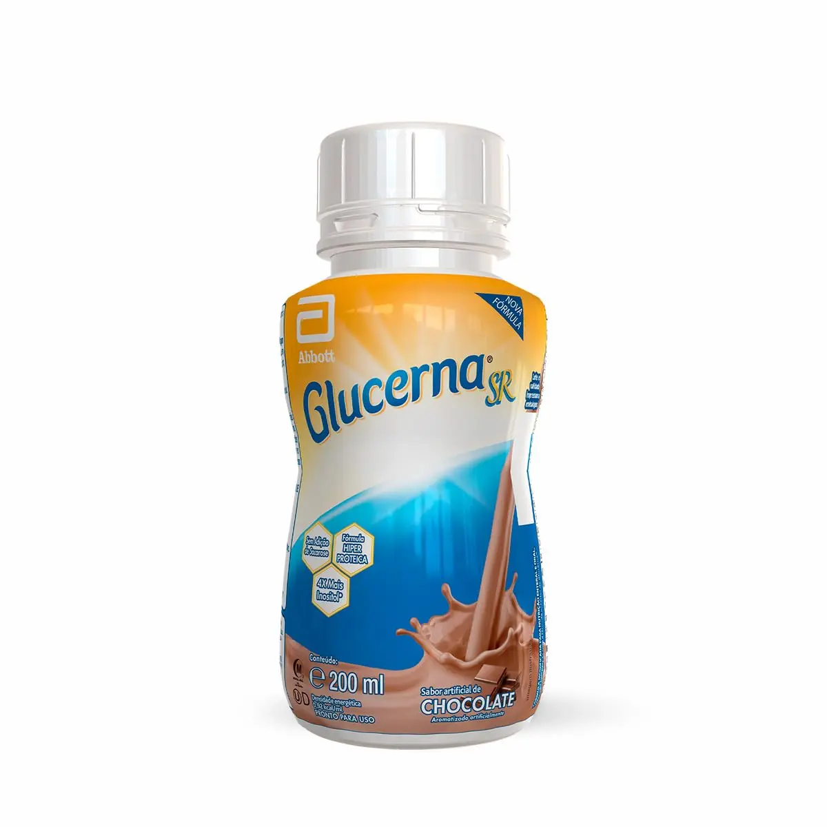 GLUCERNA SR Suplemento Nutricional, com Proteínas, Fibras Prebióticas, Vitaminas e Minerais, Sem Adição de Sacarose, Pronto para Beber, 200ml, Chocolate - 1