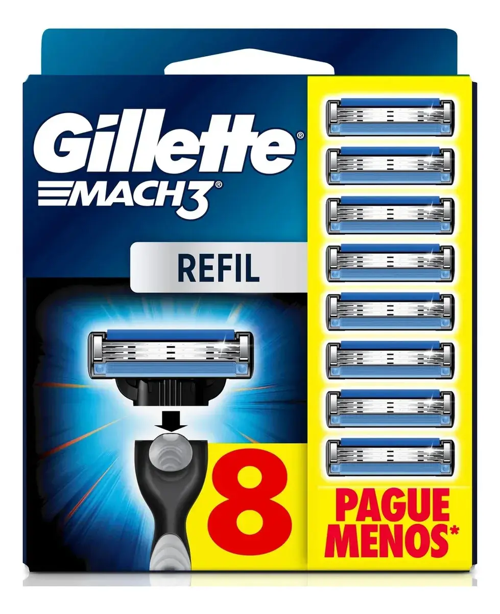 Carga para Aparelho Gillette Mach3 Leve 8 Pague 6