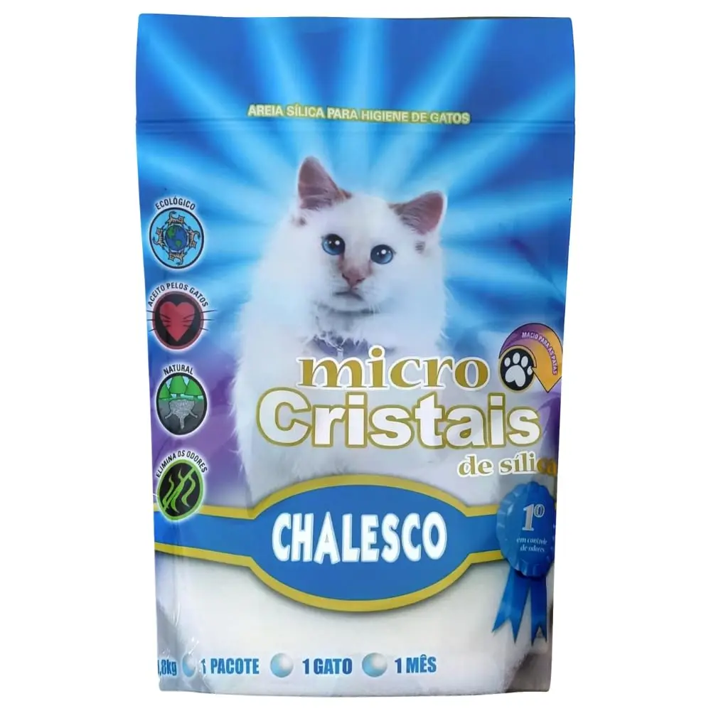 Areia Higiênica Micro Sílica Chalesco para Gatos 1,8 kg – Alta Absorção e Controle de Odores
