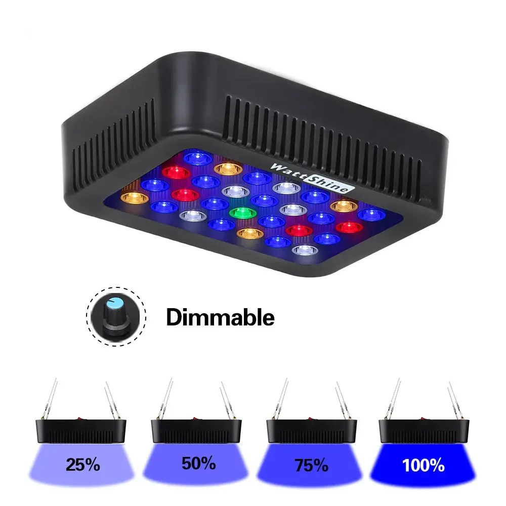 Luz regulável para tanque de peixes, 140w, 180w, led, luzes para aquário, dimmer, lâmpada coral para aquário, recife marinho, acessórios de iluminação