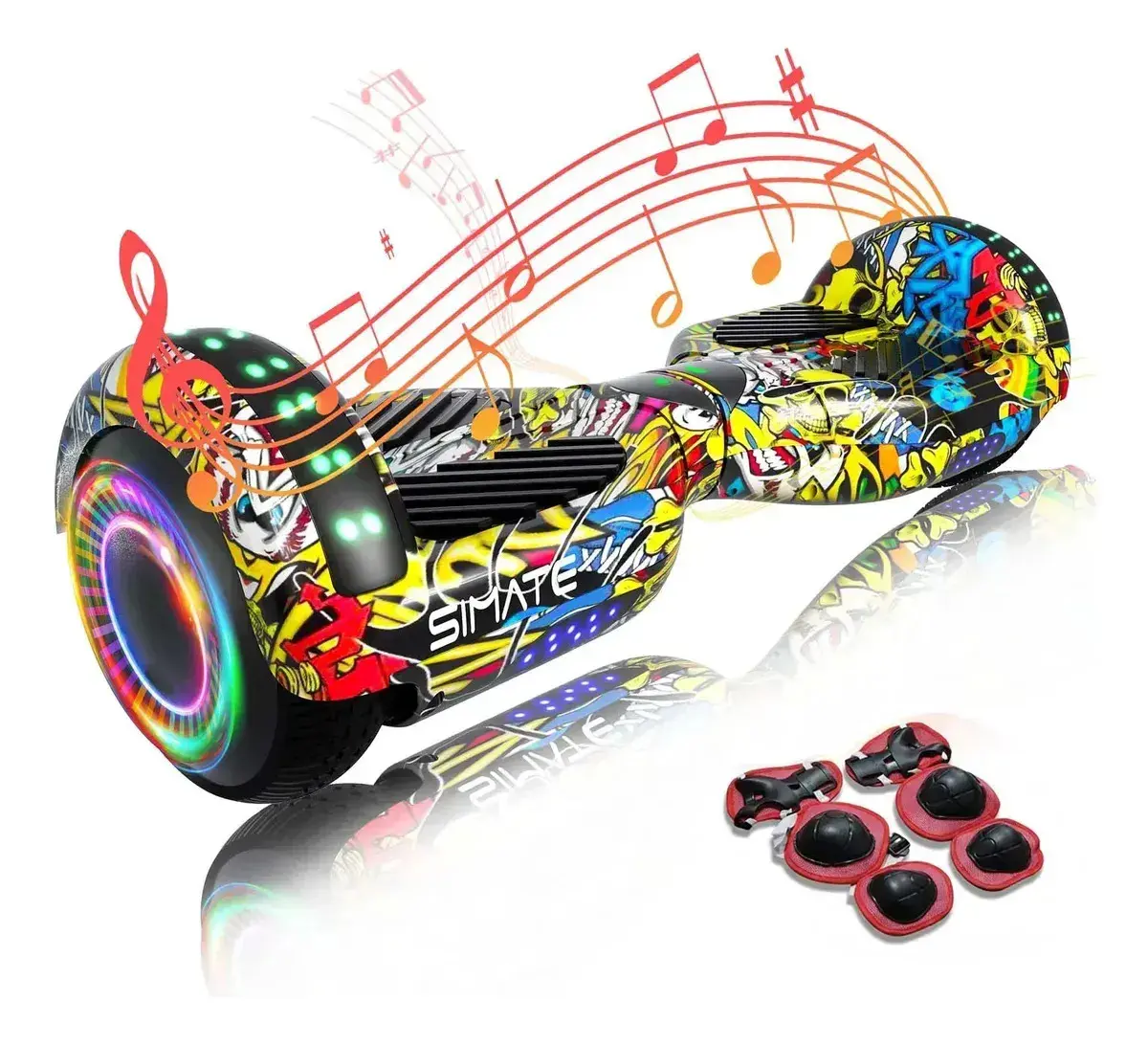 Hoverboard Elétrico Skate Overboard Bluetooth Cor Dança De Rua Colorida - 1