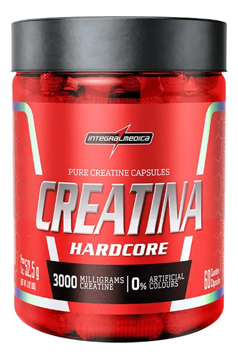 Creatina Integralmedica 100% Pura 60 Cápsulas - Aumento de Resistência e Desempenho para Atletas e Treinos Intensos