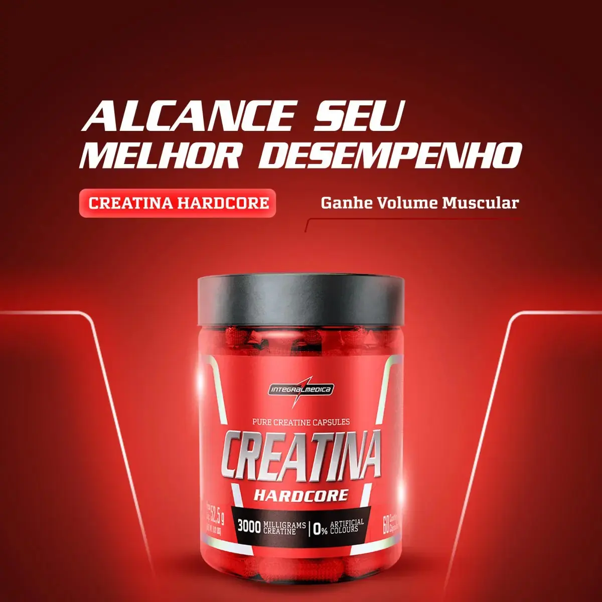 Creatina Integralmedica 100% Pura 60 Cápsulas - Aumento de Resistência e Desempenho para Atletas e Treinos Intensos thumbnail 2