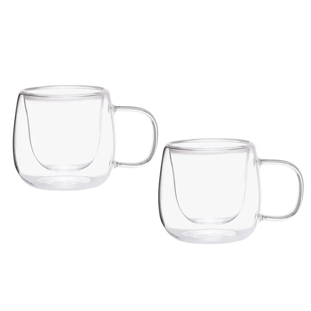 Mimo Style, Kit 2 Xícaras Parede Dupla, Vidro Borossilicato, 40 ml - Transparente