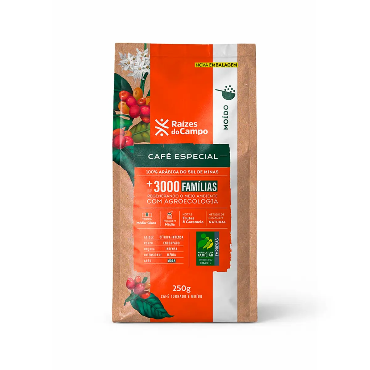 Raízes do Campo Café Especial 100% Arábica do Sul de Minas Torrado e Moído 250g - 1