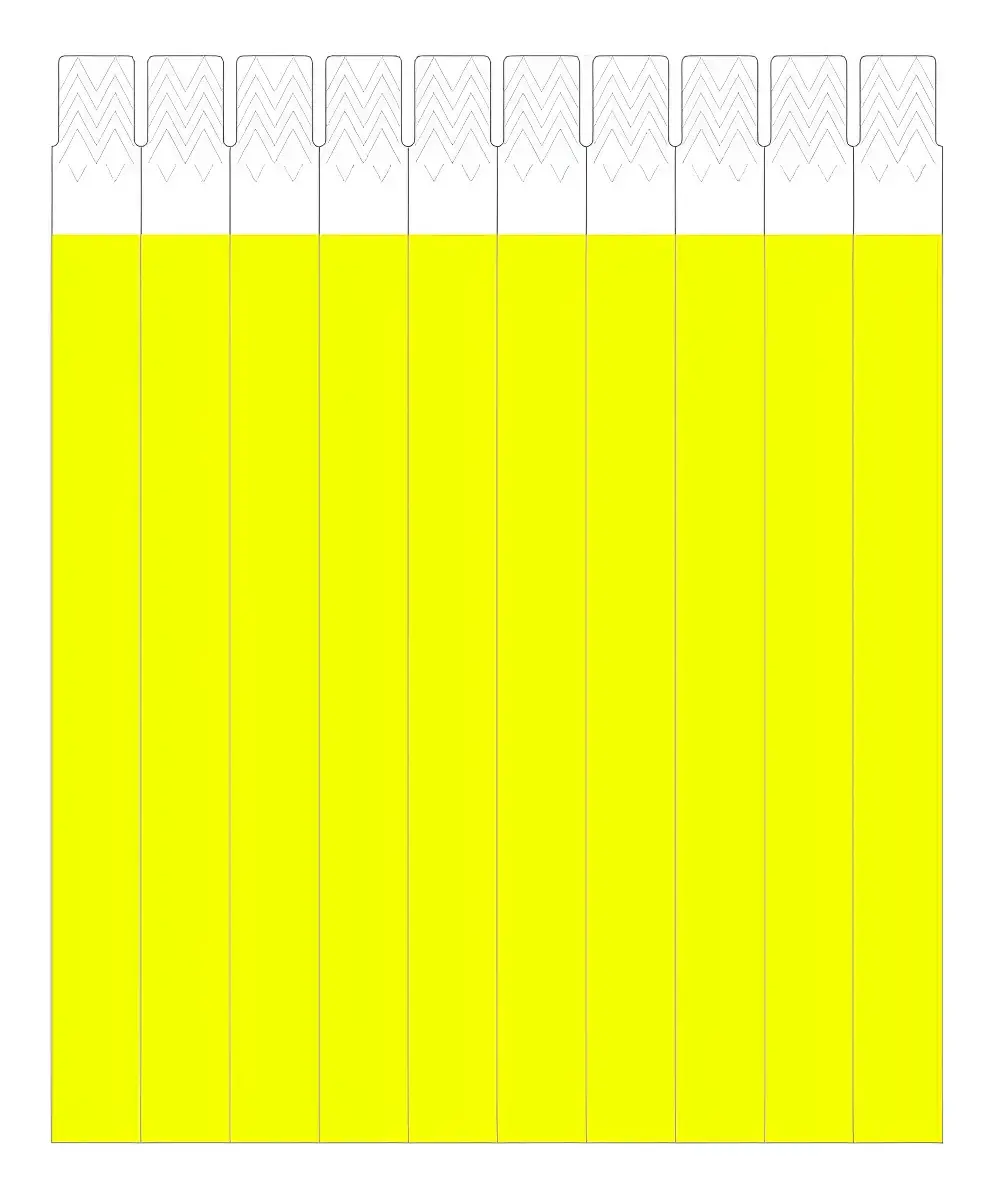 Pulseiras de Identificação Wristband em Náilon Amarelo para Eventos e Festas – Kit com 1000