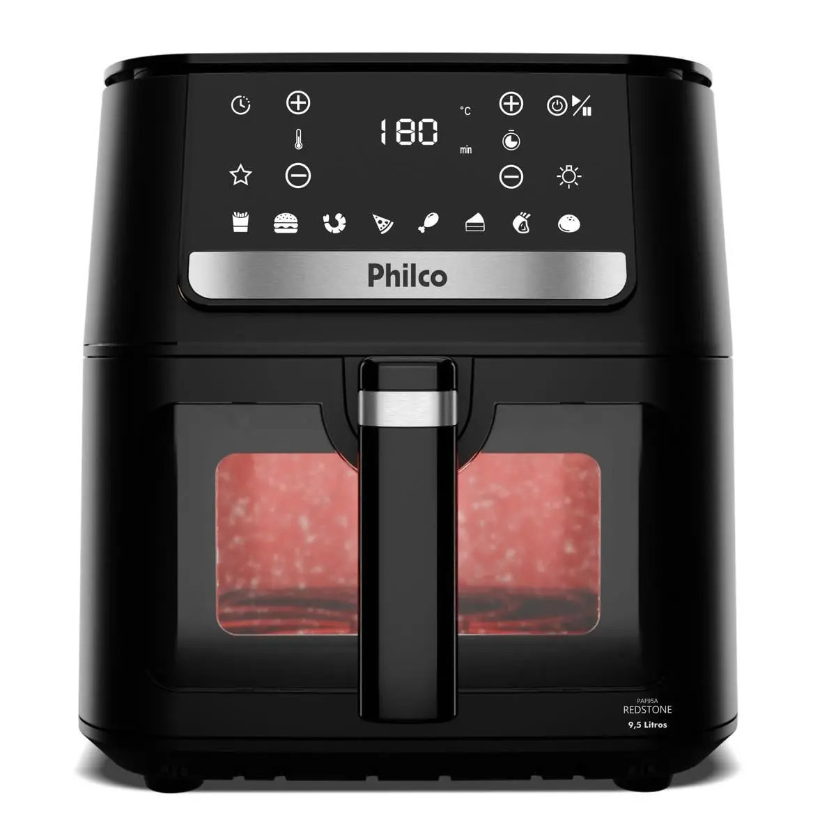 Air Fryer Philco 9,5L Visor Glass Redstone 1800W PAF95A 127V