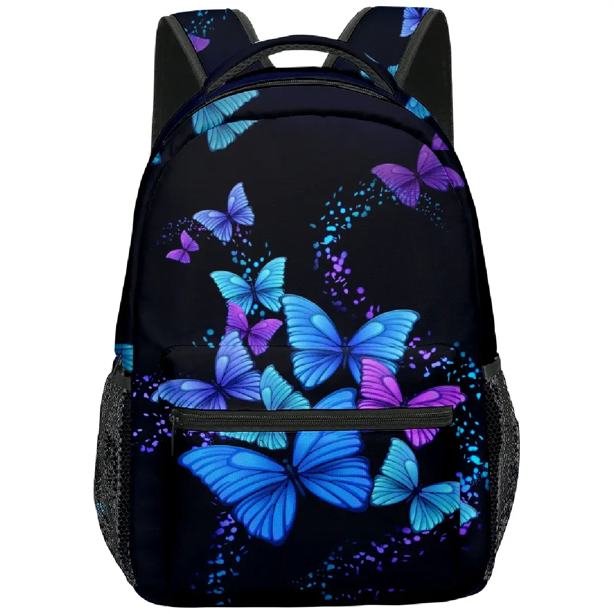 Mochila escolar clássica popular e engraçada com estampa de borboleta, mochilas para notebook com estampa 3D, Oxford, à prova d'água, para meninos/meninas, mochilas de viagem - 1
