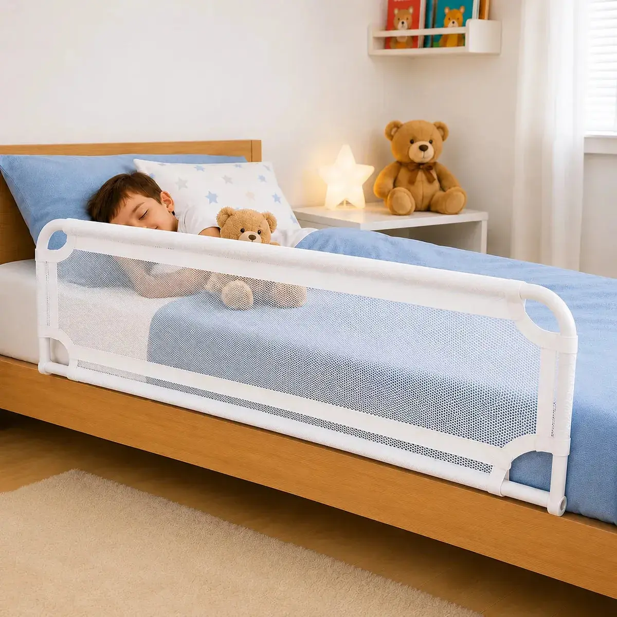 Grade de Proteção para Cama Infantil Pancadão Eletrônicos Branca Aço Dobrável
