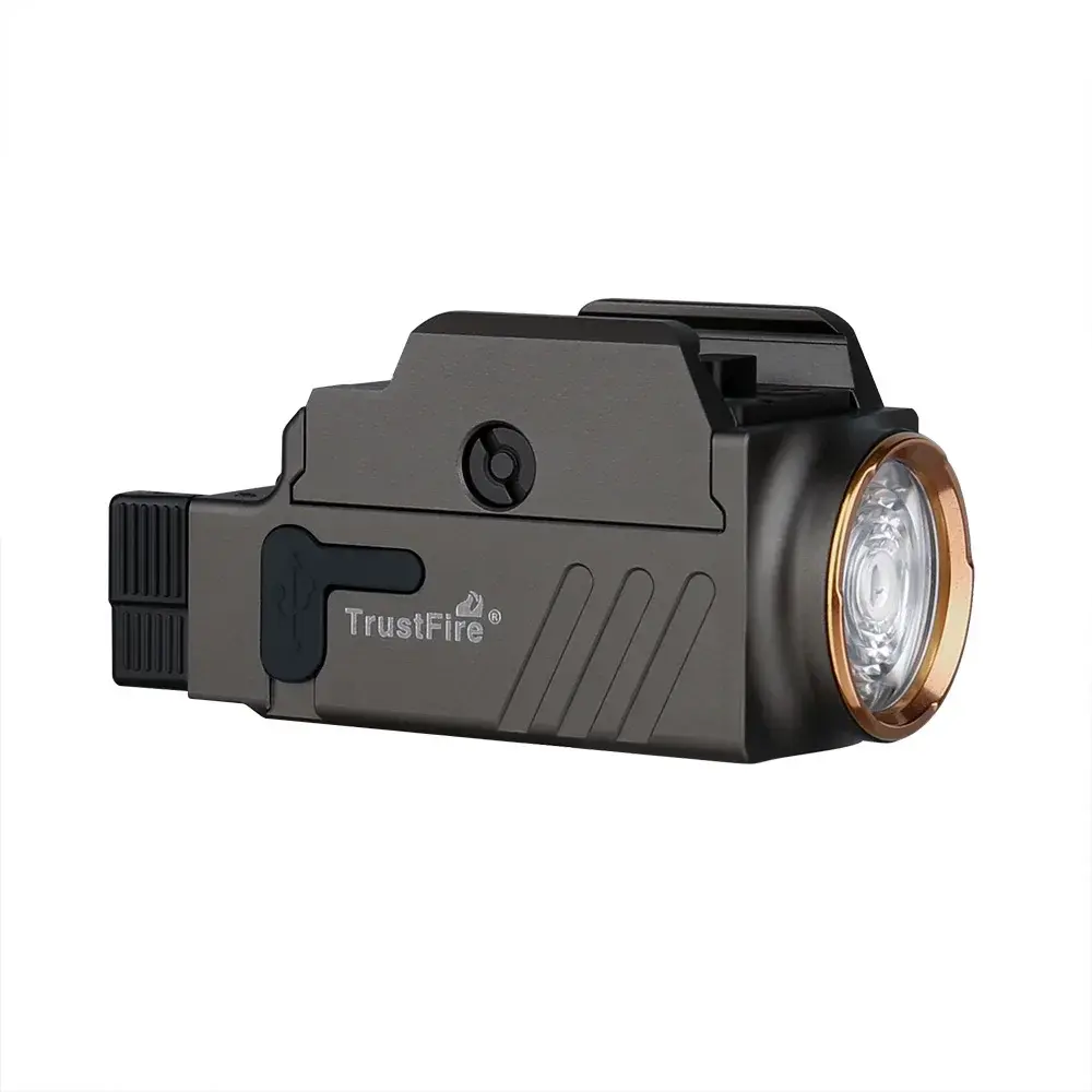 Lanterna Tática LED Trustfire GM23 800 Lúmens, Mini Lanterna Compacta Recarregável USB com Liberação Rápida, Lâmpada de Tocha Gl0ck - 1