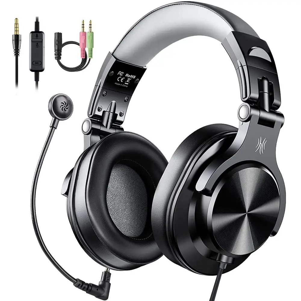 Oneodio wired gaming headset gamer 3.5mm over-ear jogos fone de ouvido com microfone destacável para computador pc ps4 xbox - 1