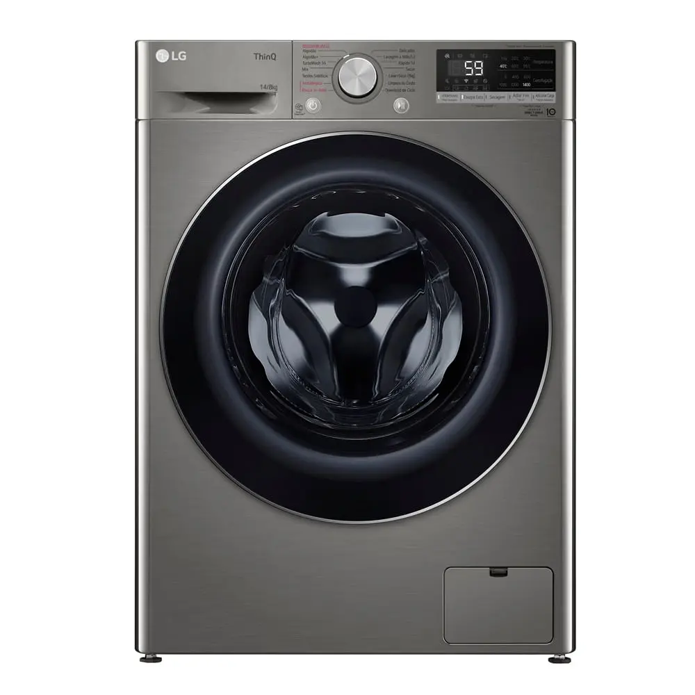 Lava e Seca LG 14Kg Smart com Inteligência Artificial AIDD Inox VC4 CV5014PC4 - 127 Volts - 1