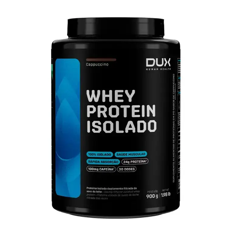 Whey Protein Isolado Dux Nutrition - Pote 900g Sabor Cappuccino - 1