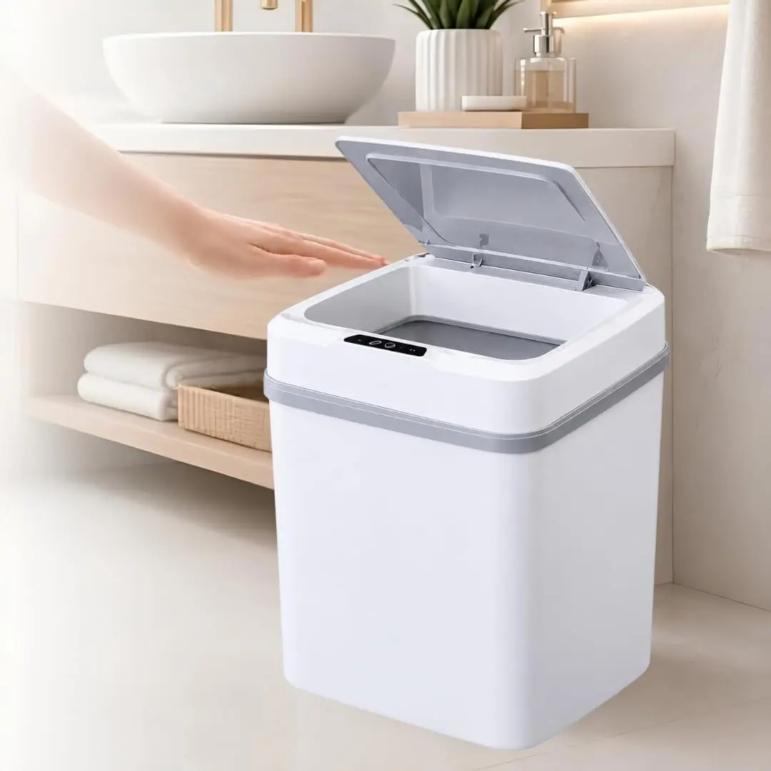 Lixeira Automática 12L com Sensor de Movimento Infravermelho|Tampa Automática Sem Toque|Para Cozinha Banheiro Escritório, Fechamento Automático