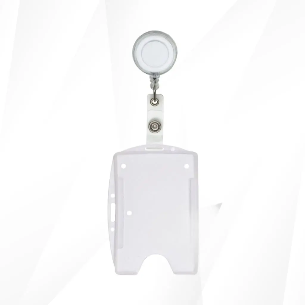 Porta Cracha, Porta Cracha Retrátil Roller E Porta Crachá Transparente Horizontal E Vertical(TRANSPARENTE)