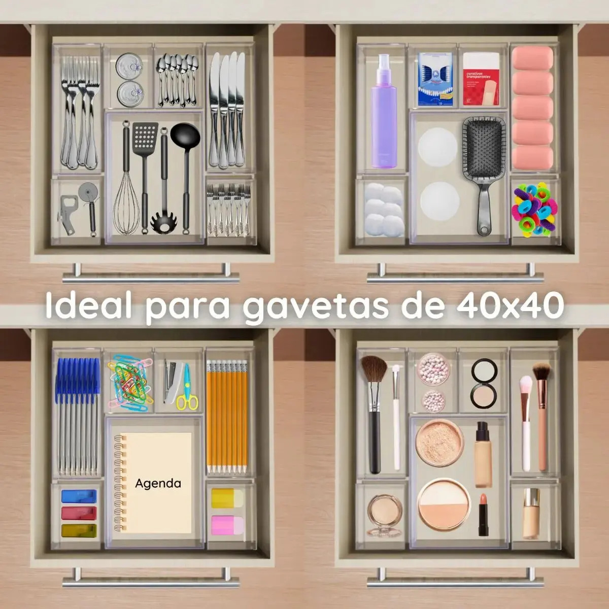 Kit Organizadores Com 14 Multiuso Gavetas Empilhavel thumbnail 4