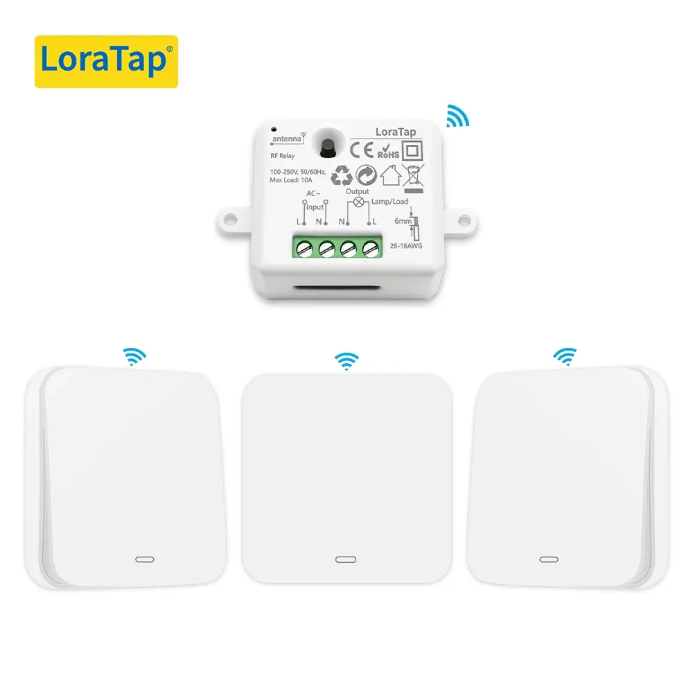 Interruptor de parede autoalimentado cinético remoto sem fio, sem necessidade de bateria, controle remoto de iluminação de até 30m, sem fio, fácil de instalar