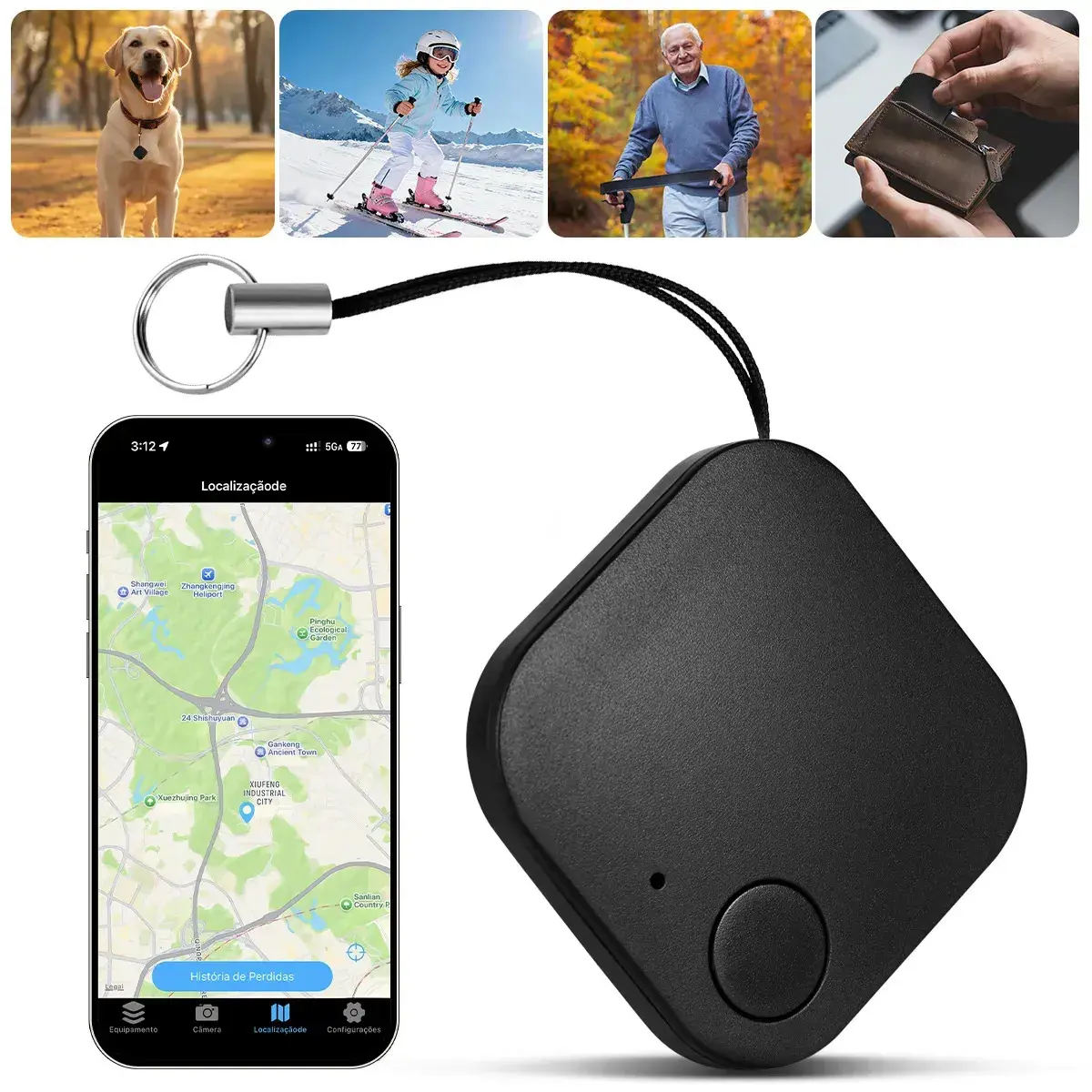 Localizador de Objetos Bluetooth Forestory Smart Tag para Chaves, Mochila, Mala e Pet thumbnail 3