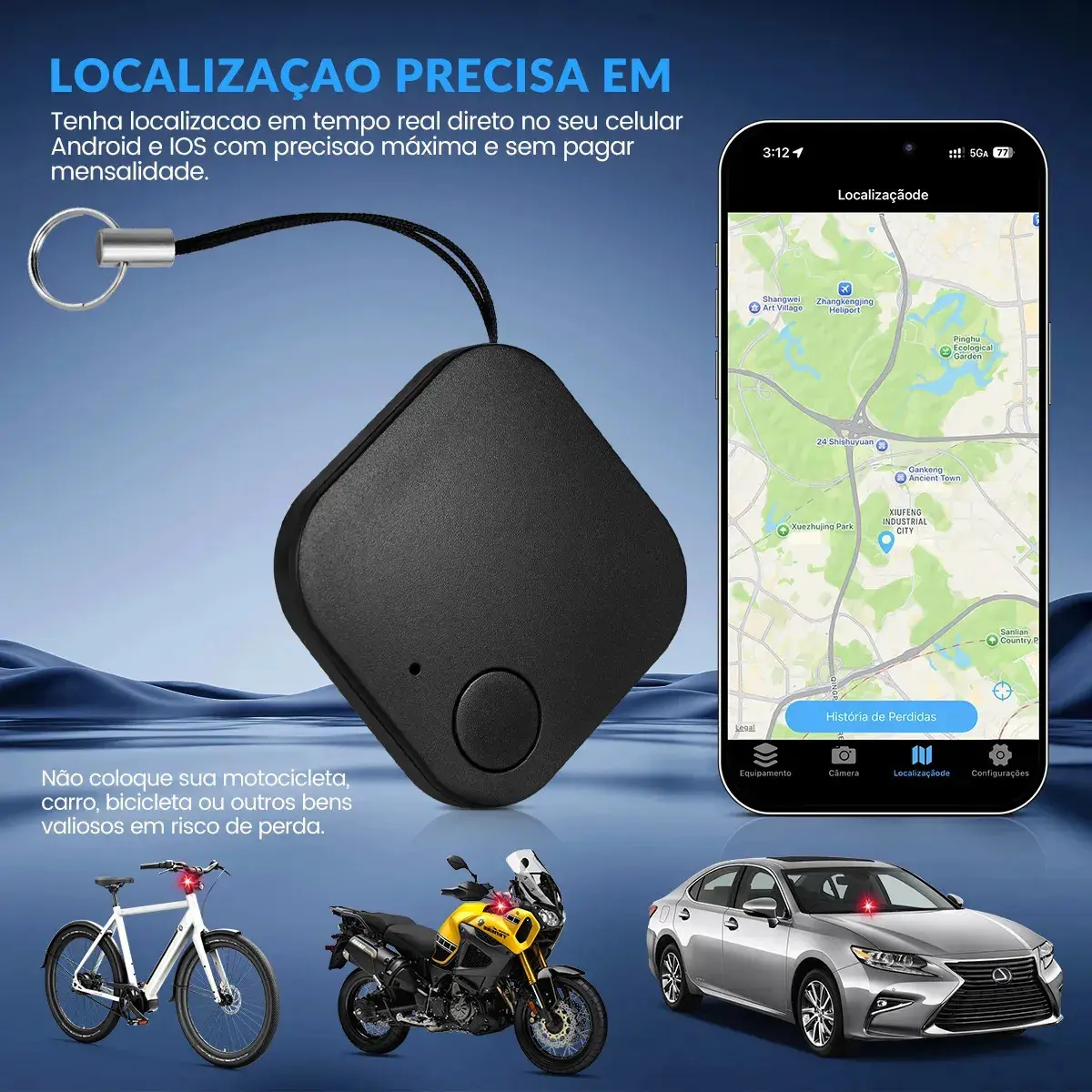 Localizador de Objetos Bluetooth Forestory Smart Tag para Chaves, Mochila, Mala e Pet thumbnail 4