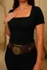 Blusa Feminina Canelada com Decote Quadrado - 1