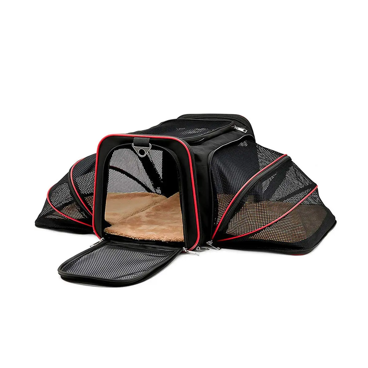 Bolsa Pet Expansível para Transporte em Avião Cães e Gatos Ventilada até 14kg Tela Arejada e Tapete Removível - Duke & Dixie - 1