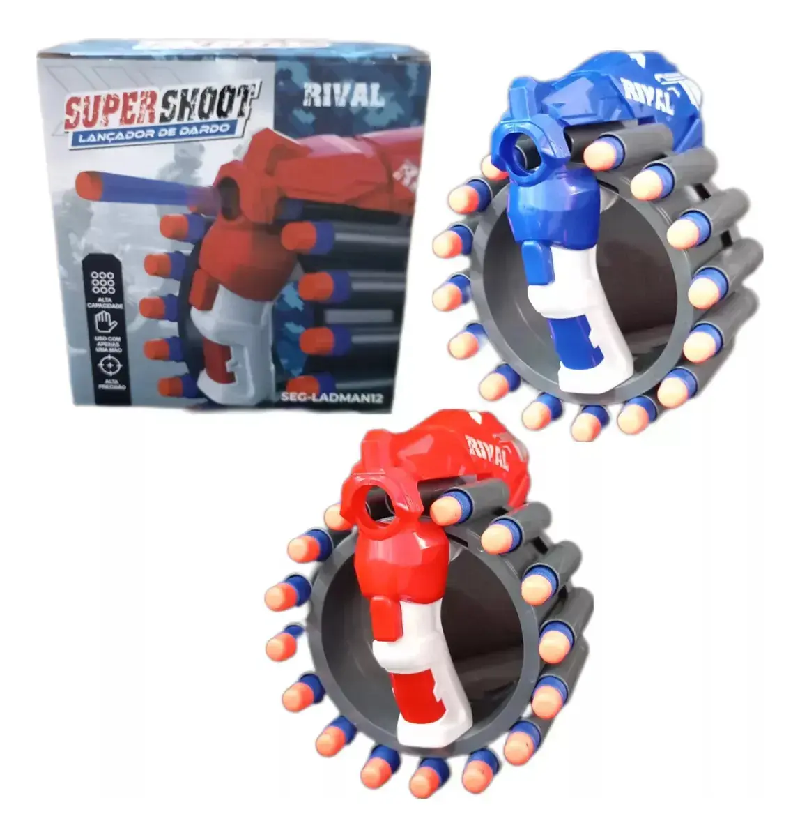 Lançador De Dardos Segma Toys Nerf Alta Precisão Sortida Vermelha Azul