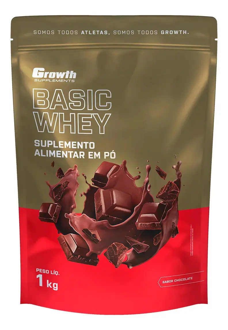 Proteína Growth Supplements Basic Whey em pó sabor Chocolate x 1kg - 1