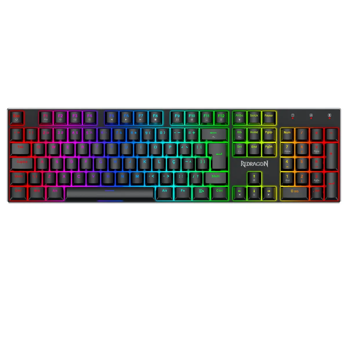 Teclado Magnético Gamer Redragon Dharma Preto RGB Full Size 8K Rapid Trigger SOCD Case em Alumínio K556RGB-M