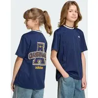 Camiseta Listrada DE Modelagem Folgada E Gola DE Malha Kids adidas