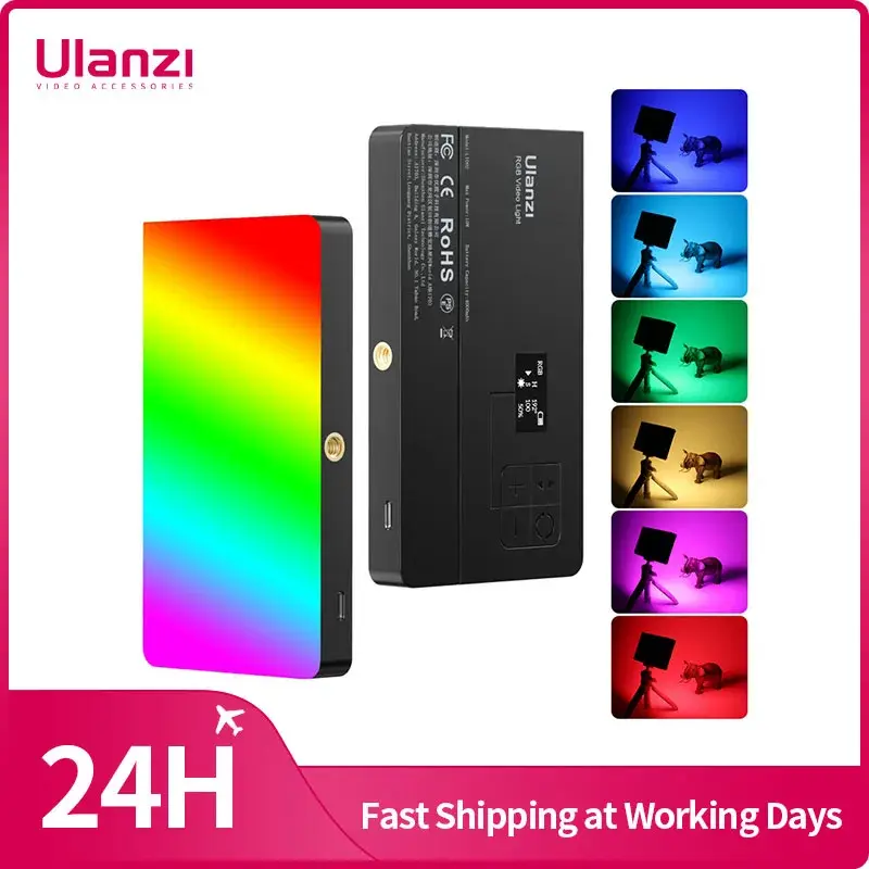 Ulanzi LT002 RGB LED Painel de luz de vídeo 7 polegadas luz de preenchimento de bolso regulável 2500-9000K 4000mAh fotografia para transmissão ao vivo - 1