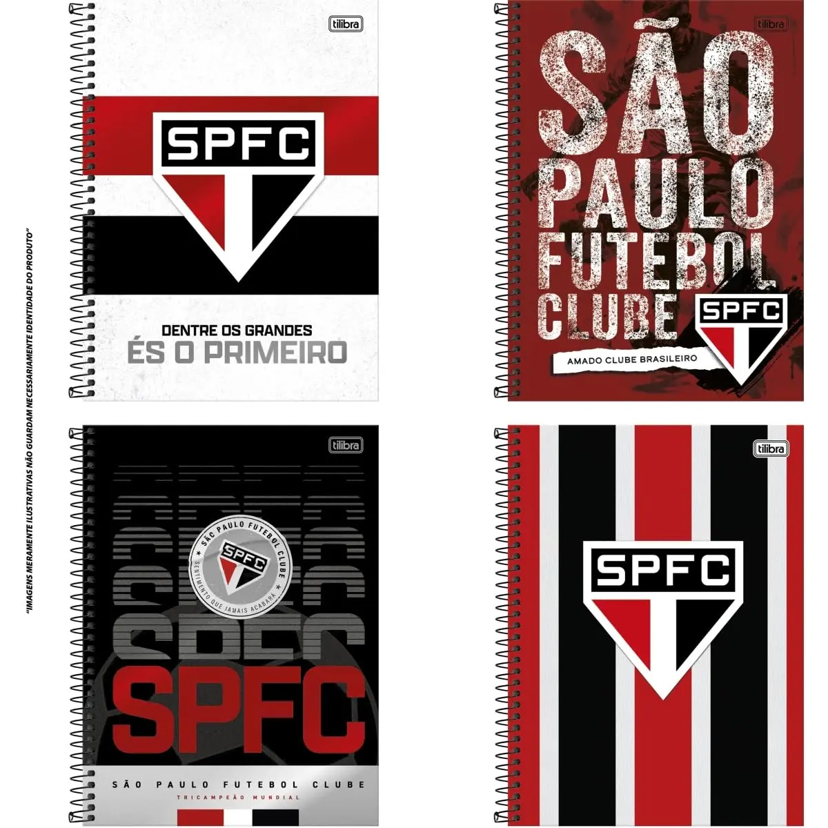Kit de Cadernos, Tilibra, 10 Matérias, Capa Dura, São Paulo, 160 Folhas, Pacote com 4