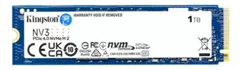 Ssd M.2 2280 Nvme Kingston 1tb Nv3 Snv3s/1000g Pci-e Gen 4.0 Formato M.2 2280 Velocidade De Leitura Até 6000 Mb/s E Gravação Até 4000 Mb/s - 1