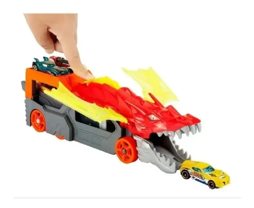 Pista De Carro De Brinquedo Reboque de Dragão Hot Wheels Da Mattel thumbnail 4
