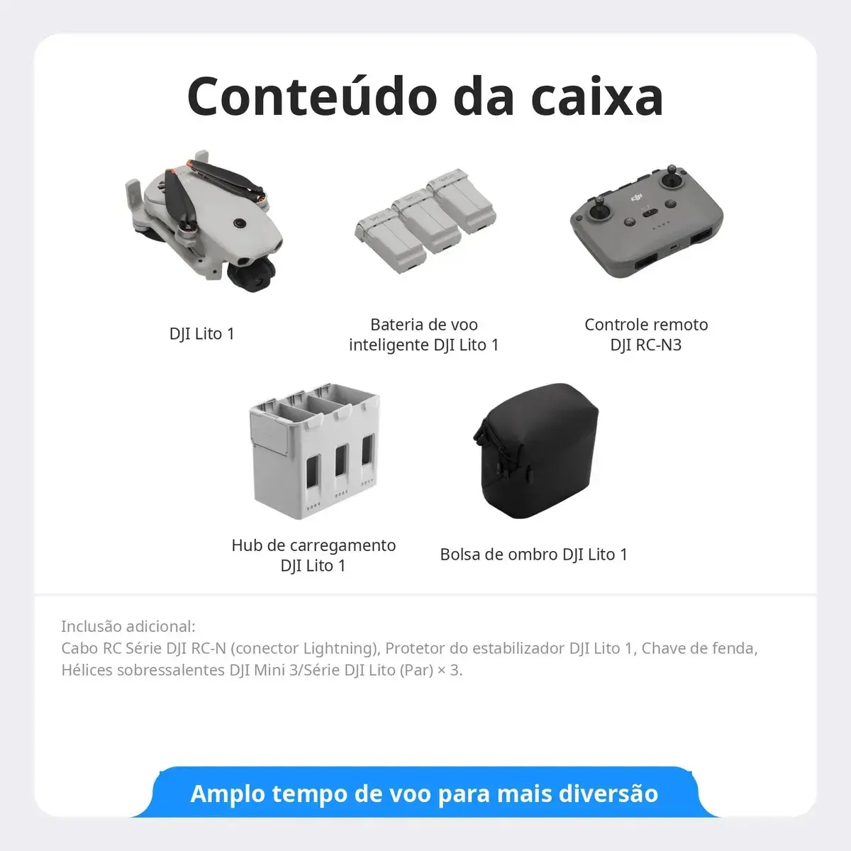 DJI Lito 1 Fly More Combo com Controle DJI RC-N3, Drone com câmera 4K para iniciantes, detecção de obstáculos, ActiveTrack, vídeo 4K, transmissão de vídeo de 15 km, 3 baterias - DJI080 thumbnail 9