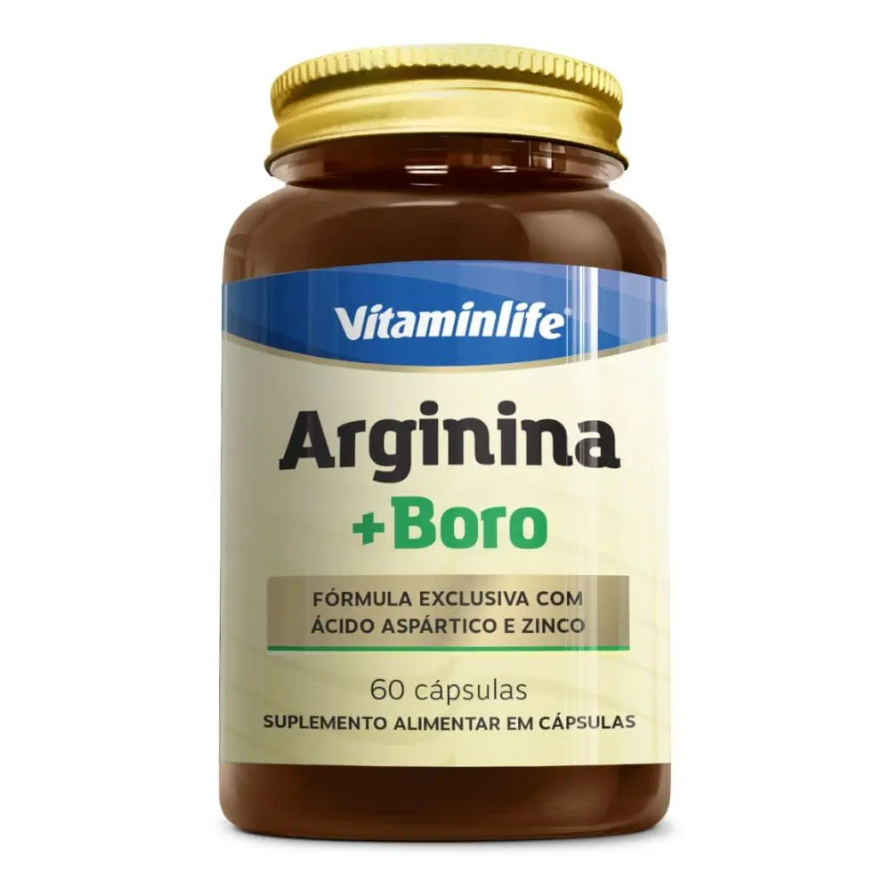 Suplemento de Arginina com Boro e Ácido Aspártico Vitamin Life | Com Zinco
