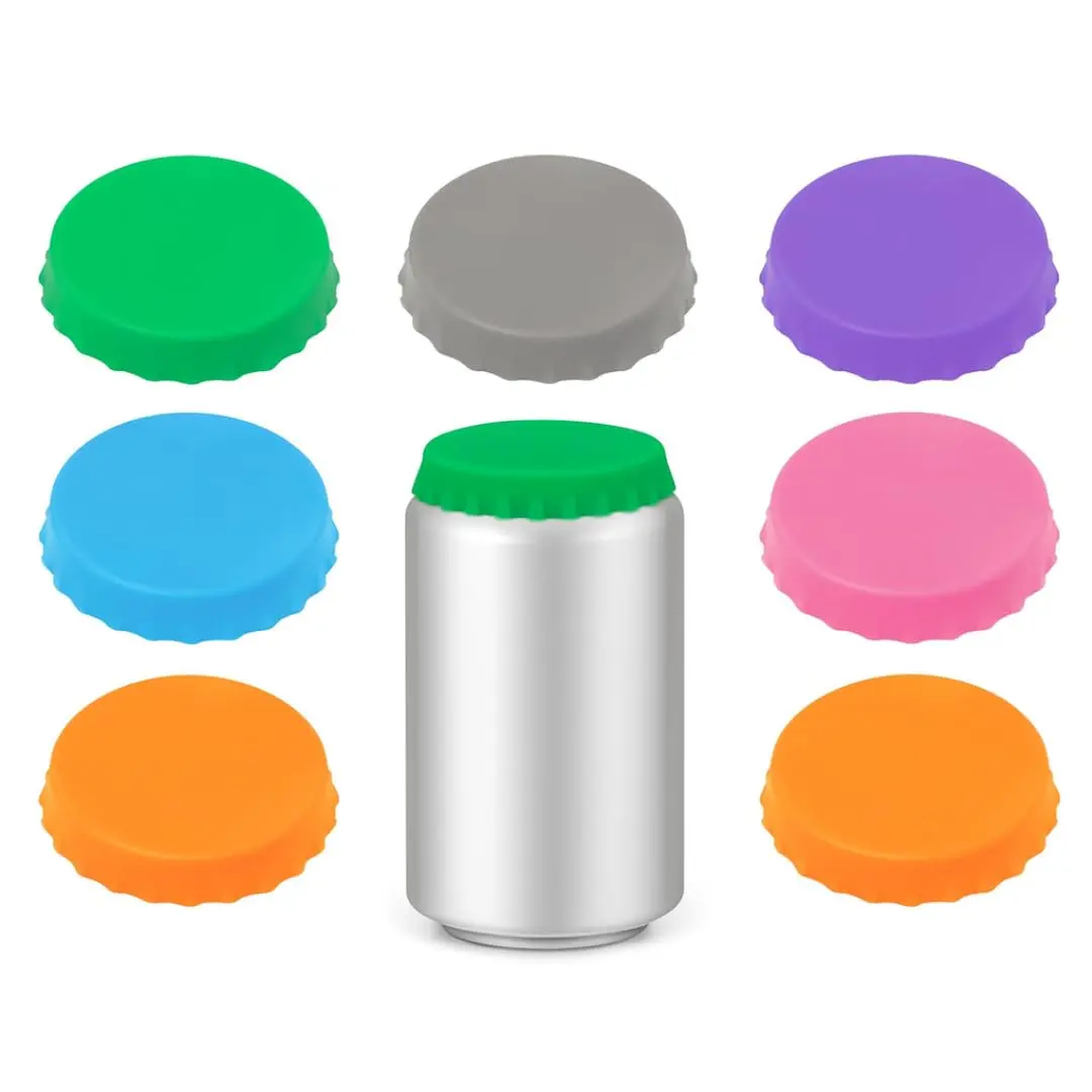 Kit 6 Tampas Coloridas Anti-Vazamento para Latas | Eco, Reutilizável, Carbonatação Prolongada - 1