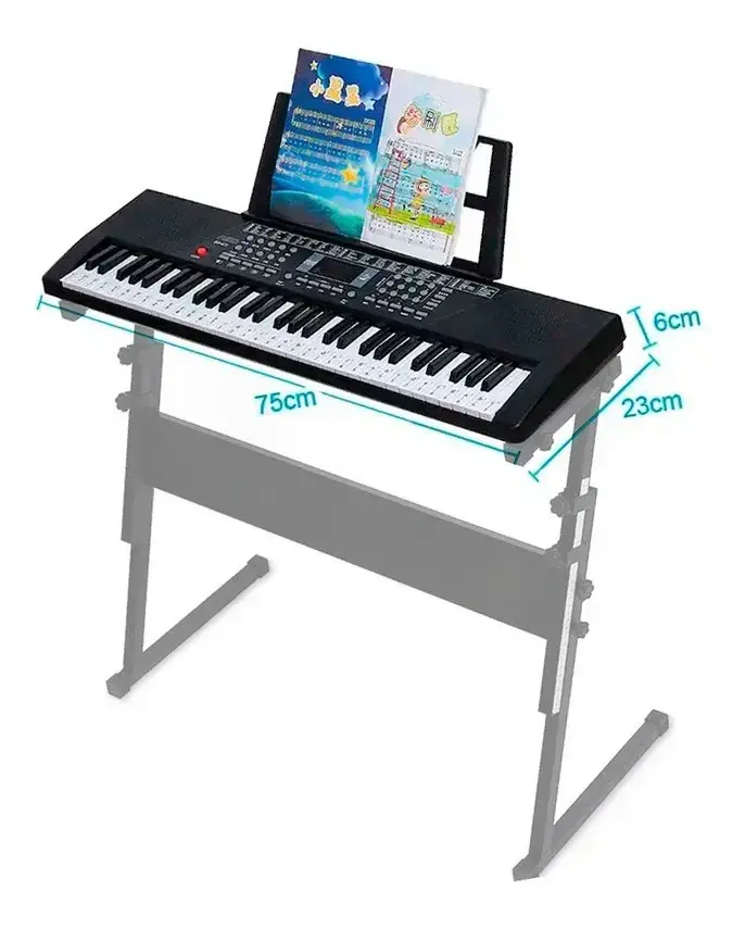 Teclado musical BdMusic 611 BD-611 61 teclas preto thumbnail 5
